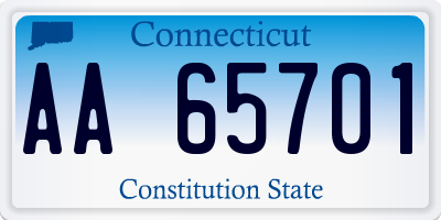 CT license plate AA65701