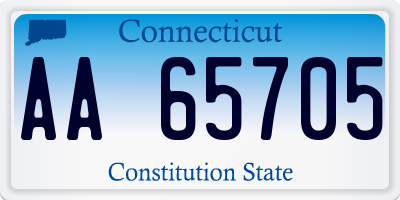 CT license plate AA65705