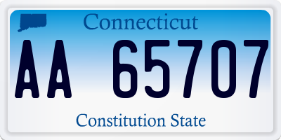 CT license plate AA65707