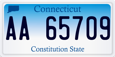 CT license plate AA65709