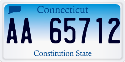 CT license plate AA65712