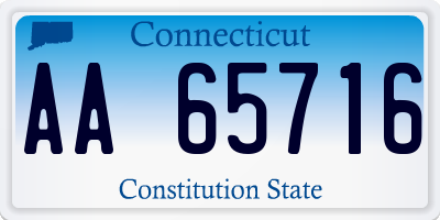 CT license plate AA65716