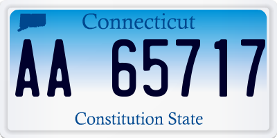 CT license plate AA65717