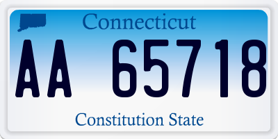 CT license plate AA65718