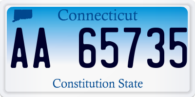 CT license plate AA65735