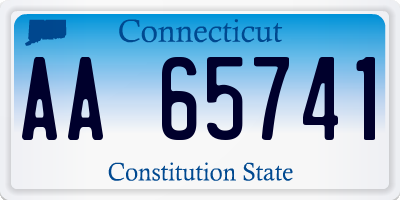 CT license plate AA65741