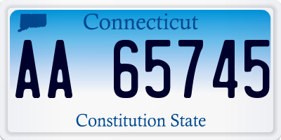 CT license plate AA65745