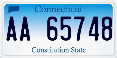CT license plate AA65748