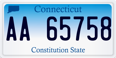 CT license plate AA65758