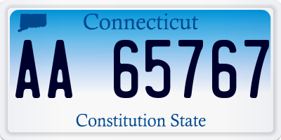 CT license plate AA65767