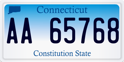 CT license plate AA65768