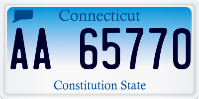 CT license plate AA65770