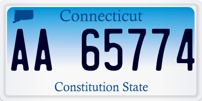 CT license plate AA65774