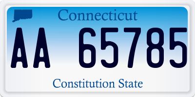 CT license plate AA65785