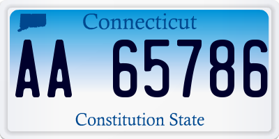 CT license plate AA65786