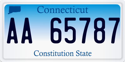 CT license plate AA65787