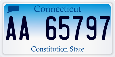CT license plate AA65797