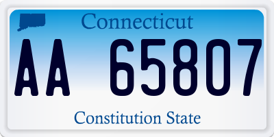 CT license plate AA65807