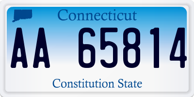 CT license plate AA65814