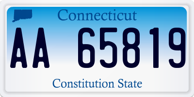 CT license plate AA65819