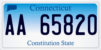 CT license plate AA65820