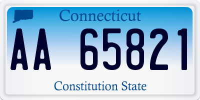 CT license plate AA65821