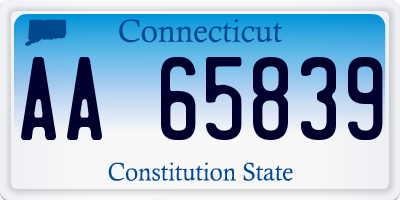 CT license plate AA65839