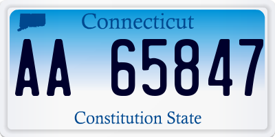 CT license plate AA65847