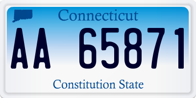 CT license plate AA65871