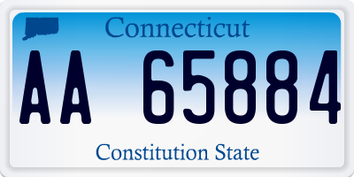 CT license plate AA65884