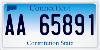 CT license plate AA65891