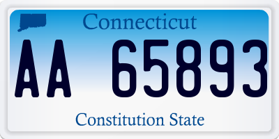 CT license plate AA65893