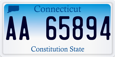 CT license plate AA65894