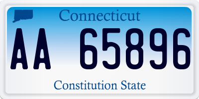 CT license plate AA65896