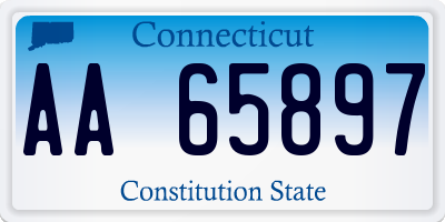 CT license plate AA65897
