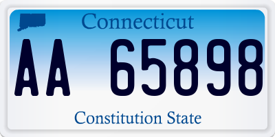 CT license plate AA65898