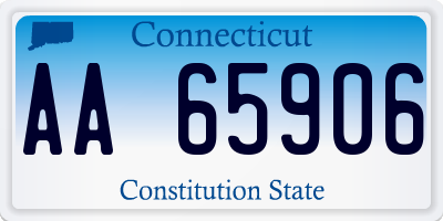 CT license plate AA65906