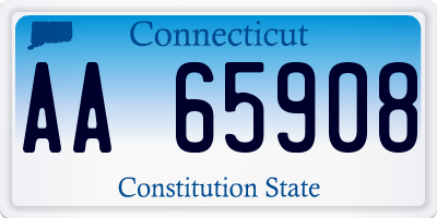 CT license plate AA65908