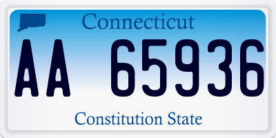 CT license plate AA65936