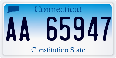 CT license plate AA65947