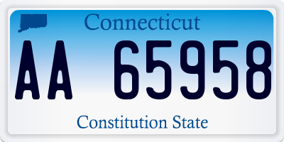 CT license plate AA65958