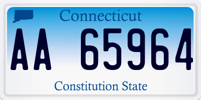 CT license plate AA65964