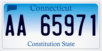 CT license plate AA65971