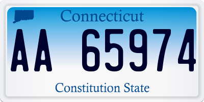 CT license plate AA65974