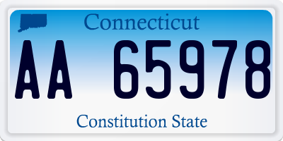 CT license plate AA65978