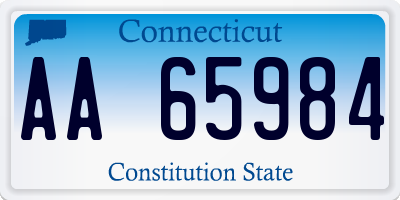 CT license plate AA65984