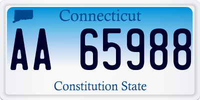 CT license plate AA65988