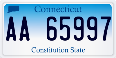CT license plate AA65997