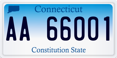 CT license plate AA66001