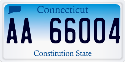 CT license plate AA66004